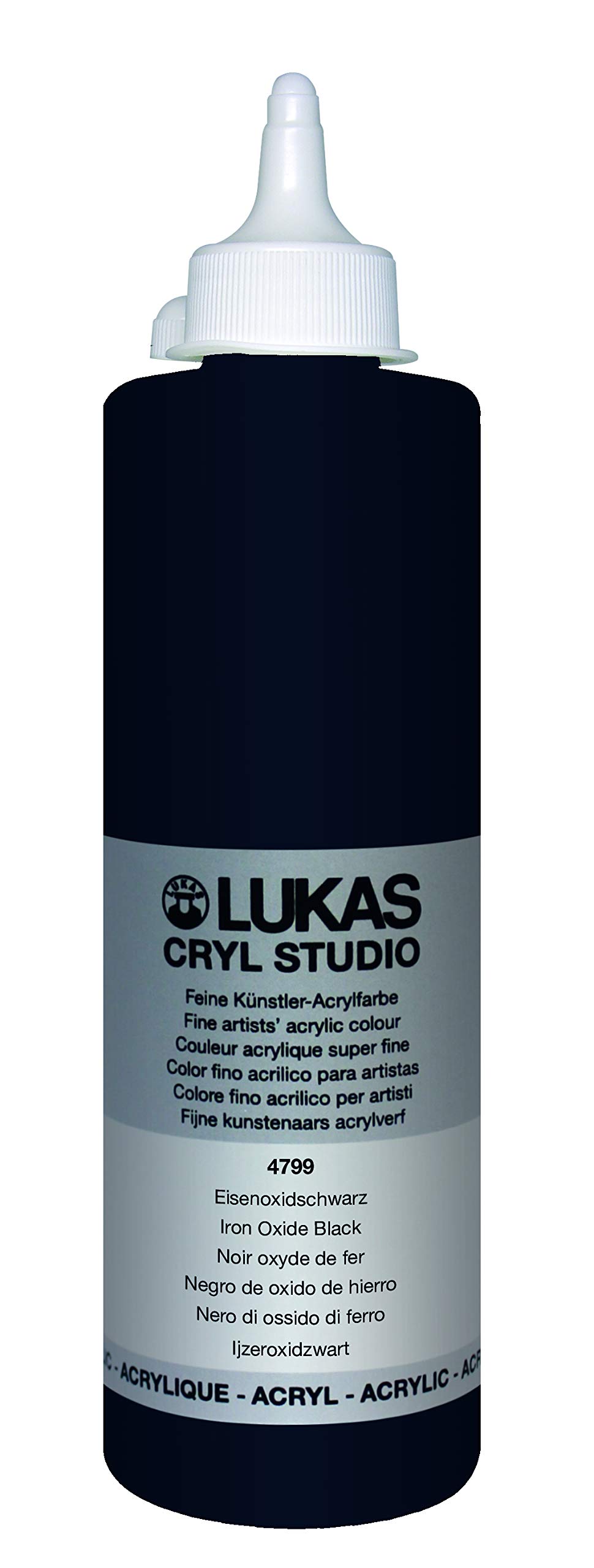 LUKAS Cryl Studio 500ml Premium Quality Acrylic Paint Iron Oxide Black