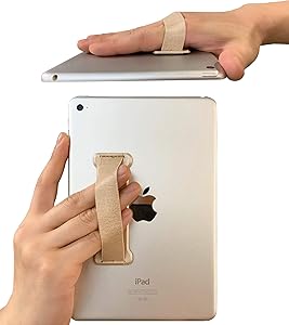 WUOJI Hand Strap Holder Finger Grip for Tablets -Universal Tablet Hand Strap Holder-Compatible with iPad Air/iPad Pro 9.7Inch / Tab 10.1Inch / Tab 4 10.1Inch / Tab Pro 10.1Inch / Tab S 10.5 (Gold)