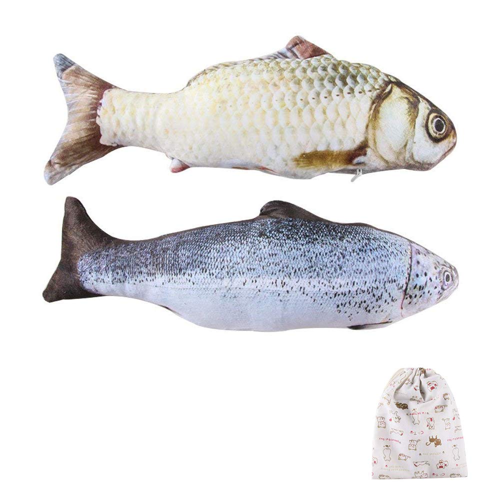 Homeda Fish Toy for Cats, Catnip Fish Toy Pillow for Cat Kitten Kitty