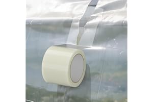 Hoacm Greenhouse Repair Tape Clear- Heavy Duty Waterproof & UV Resistant, Clear Poly Patch Tape for Greenhouse Plastic Film, 