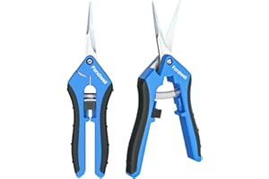Fondwell 6.5" Pruning Shears Trimming Scissors: 2 Pack of Small Garden Snips with Micro Tip - Plant Clippers of High Cutting Efficiency