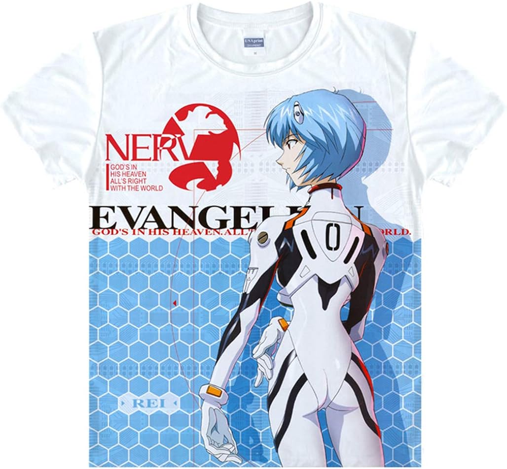 Gumstyle EVA Neon Genesis Evangelion Anime Cosplay Natsu Short Sleeve T Shirt Adult Costume Tee