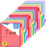 Forvencer 24 Count Binder Dividers with 2 Pocket, 8 tab Dividers for Binder | Dividers for 3 ring Binder Organizer, Binder Divider with Tabs for School Office and Home Organization, Multicolor, 3 Sets