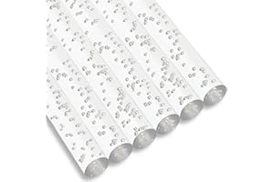 OFIRAY-HOME 6 Pcs15 Inch Acrylic Dowel Rods Sticks, 0.4 Inch Diameter Round Plastic Rods for DIY Crafts Stakes Plant Stakes Curtain Pulls Retaining Rods Shower Rods