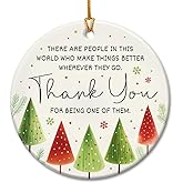 Thank You Christmas Ornament 2025 - Thank You Gifts for Women, Men - Retirement, Farewell, Appreciation Gifts for Coworkers, Teachers, Friends, Boss, Employees, Nurses Ceramic Ornaments