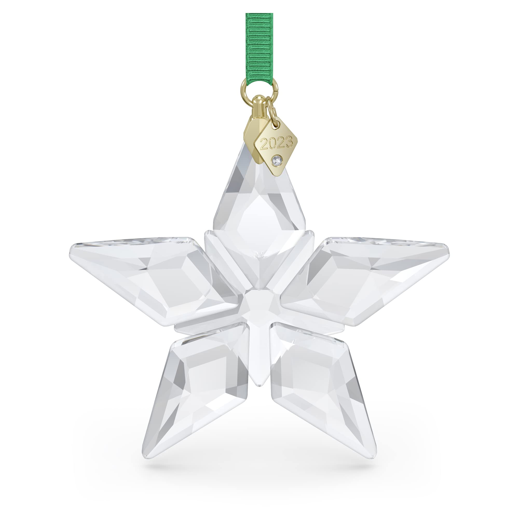 Photo 1 of Swarovski Annual Edition 2023 Ornament, Clear Crystal Star with 97 Facets, Gold-Tone Finished Tag, Part of the Swarovski Annual Edition Collection