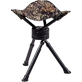 Ameristep Portable Folding Design Hunting Lightweight Tripod Swivel Stool, Mossy Oak Break-Up Country