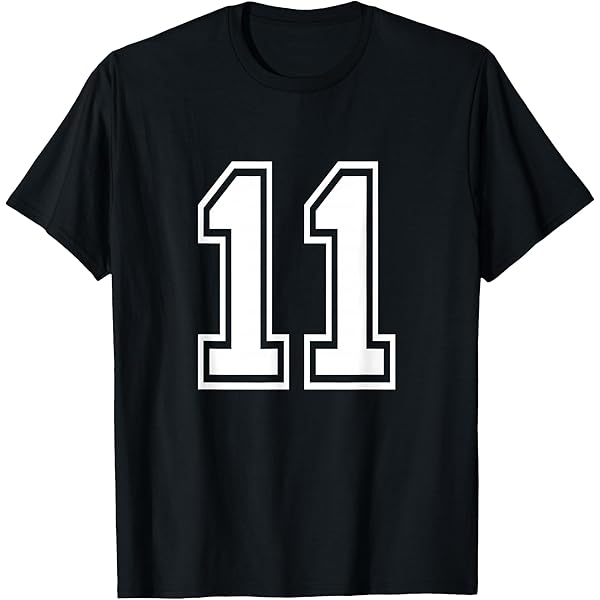 Amazon.com: Number 11 T-Shirt Vintage Eleven Tee Sports Design T