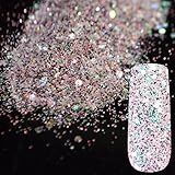 Pink Black Glitter UV Nail Art Glitter Mix Size Acrylic Powder Pentagon Sequins Sheet Nail Supplies Decoration 274