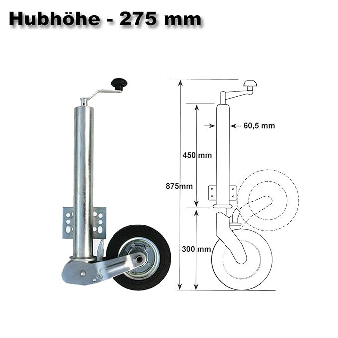 453kg Automatisches Stützrad Automatik klappbar
