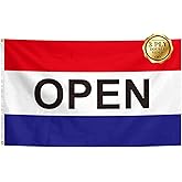 Open Flag for Business Sign 3x5 Feet Double Sided 3 Ply Open Flags Banner Vibrant Colors with Brass Grommets for Indoor Outdoor Party Yard Bar Garden Street Decorations