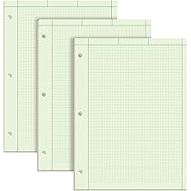 Amazon Com Tops Engineering Computation Pad 8 1 2 X 11 Glue Top 5 X 5 Graph Rule On Back Green Tint Paper 3 Hole Punched 100 Sheets Graph Paper Pads Office Products