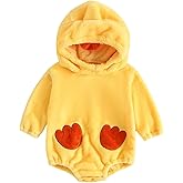 Licupiee Infant Boy Girl Halloween Animal Costume Newborn Baby Flannel Hooded Rompers Fall Winter Long Sleeve Fleece Bodysuit
