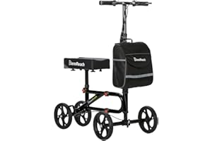 BLESSREACH Economy Knee Scooter Steerable Knee Walker for Foot Injuries Compact Crutch Alternative with Dual Braking System (Black)