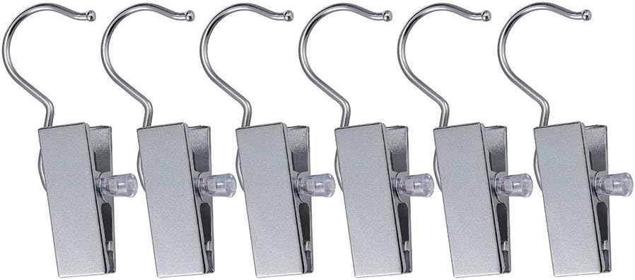 Portable Laundry Hook Hanging Clothes Pins Stainless steel Travel Home clothing Boot Hanger Hold Clips 6 pack