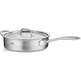 Fissler M5 Pro-Ply 5-ply Stainless Steel Sauté Pan with Metal Lid, 5 Quart