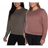 Lukka Lux Long Sleeve Tee Shirts, 2-Pack, Moisture Wicking, UPF 30, 4-Way Stretch, Relaxed Fit (US, Alpha, Medium, Regular, Regular, Green/Rose)