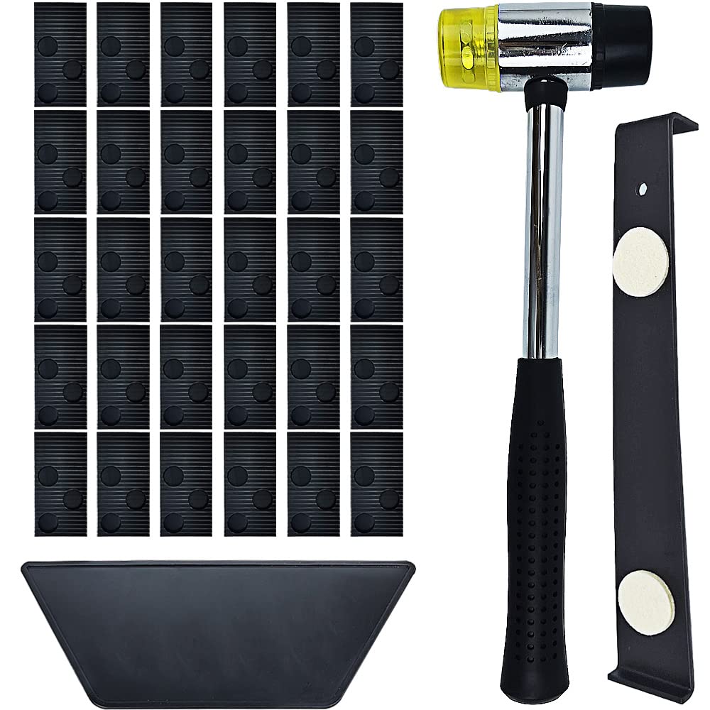 Laminate Wood Flooring Installation Kit with Tapping Block, Pull Bar, Mallet and 30 Spacers (A Plus)
