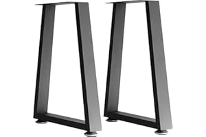 Lendpea Metal Table Legs Heavy Duty Square Tube Desk Legs Dining Table Legs Industrial Furniture Legs,Modern Coffee Table Legs,Set of 2 (Trapezoid, 16 inch)