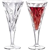 KAMMAK Wine Glasses Set of 2, 7.8 oz Hand Blown Crystal Bordeaux Wine Glasses, Thin Rim & Long Stem, Perfect for Red & White, Daily Use, Wedding Anniversary or Birthday Gift with Gift Box, Bamboo