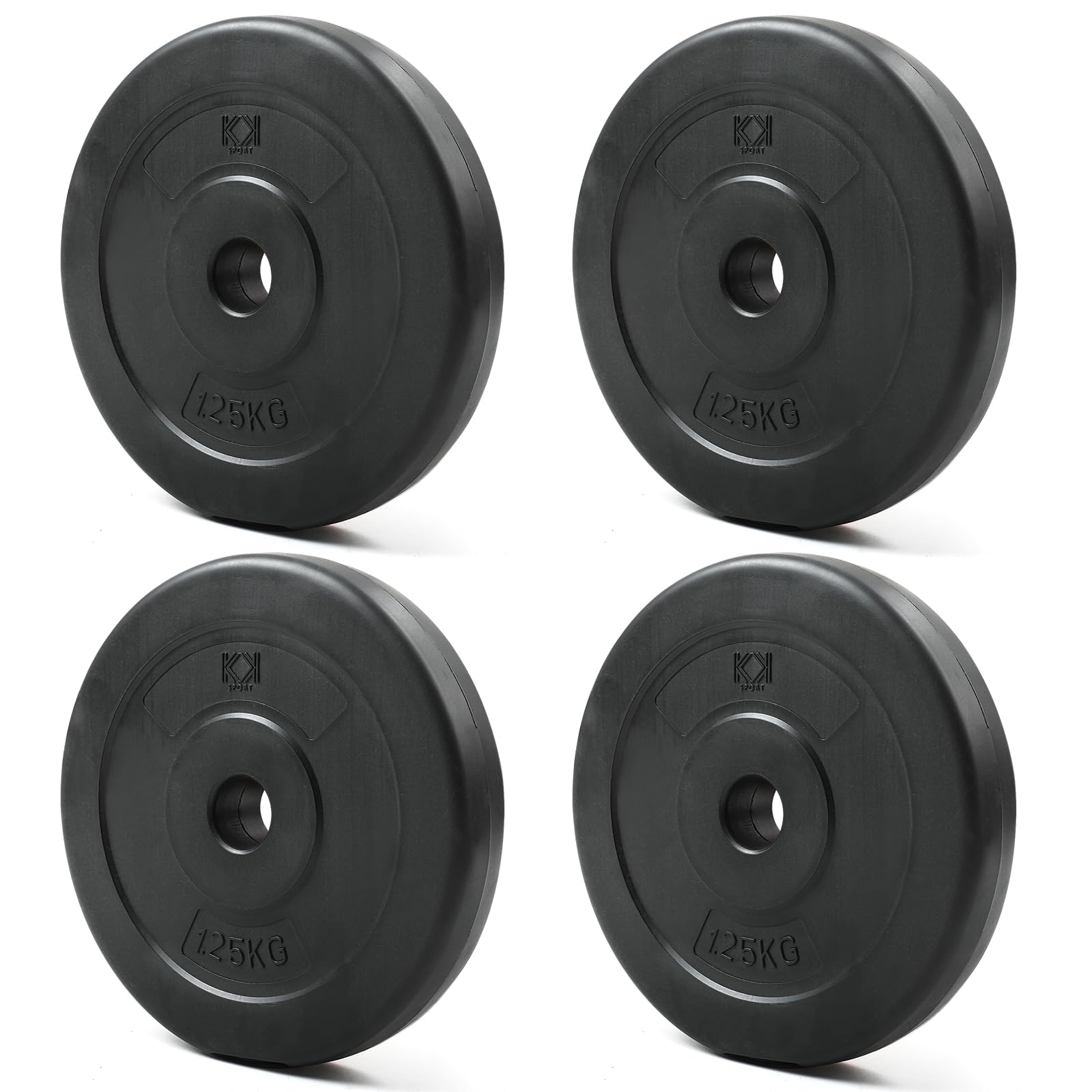 KK Vinyl Weight Plate Set. For 1 Inch Barbell Bar Dumbbells Weight Disc Pair. 2 x 2.5kg, 5kg or 10kg Barbell Weight Plates. Dumbbell Plates for Home or Gym Training or Weightlifting. (4 X 1.25KG)