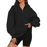 XFIFM Womens Oversized Sweatshirts Fall Fashion Hoodies Half Zip Pullover Long Sleeve Shirts Clothes