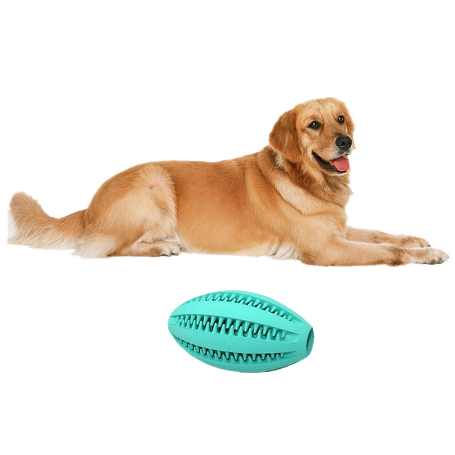 Dog\'s Chew Toy Dogs Durable Non-Toxic Strong Toothes Cleaning/Training/Playing/Chewing,Soft Rubber,Bouncy, Rugby Ball Rubber Pet Dog Cat Exercise and Reward Toy