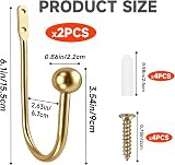 XxinXrong Golden Metal Curtain Holdbacks 2 Pcs U-Shape Wall Mounted view 2