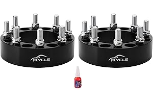 FLYCLE 8x6.5 Wheel Spacers 2'' for 1994-2011 Ram 2500 3500, 8x165.1mm 8 Lug Forged Wheel Spacer for 1988-1996 F250,1992-1997 F350 with 9/16-18 Studs & 126.15mm Bore