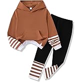 Voxikidio Size 5-11 Years Girls Clothes 2Pcs Outfits Hoodies Striped Leggings Pants Set Fall Winter Clothes 2025