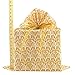 Gold Damask Reusable Fabric Gift Bag for Wedding, Bridal Shower, Birthday or Any Occasion (Large 20 Inches Wide by 27 Inches High)