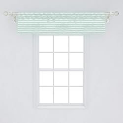 Ambesonne Mint Window Valance, Horizontal Wavy