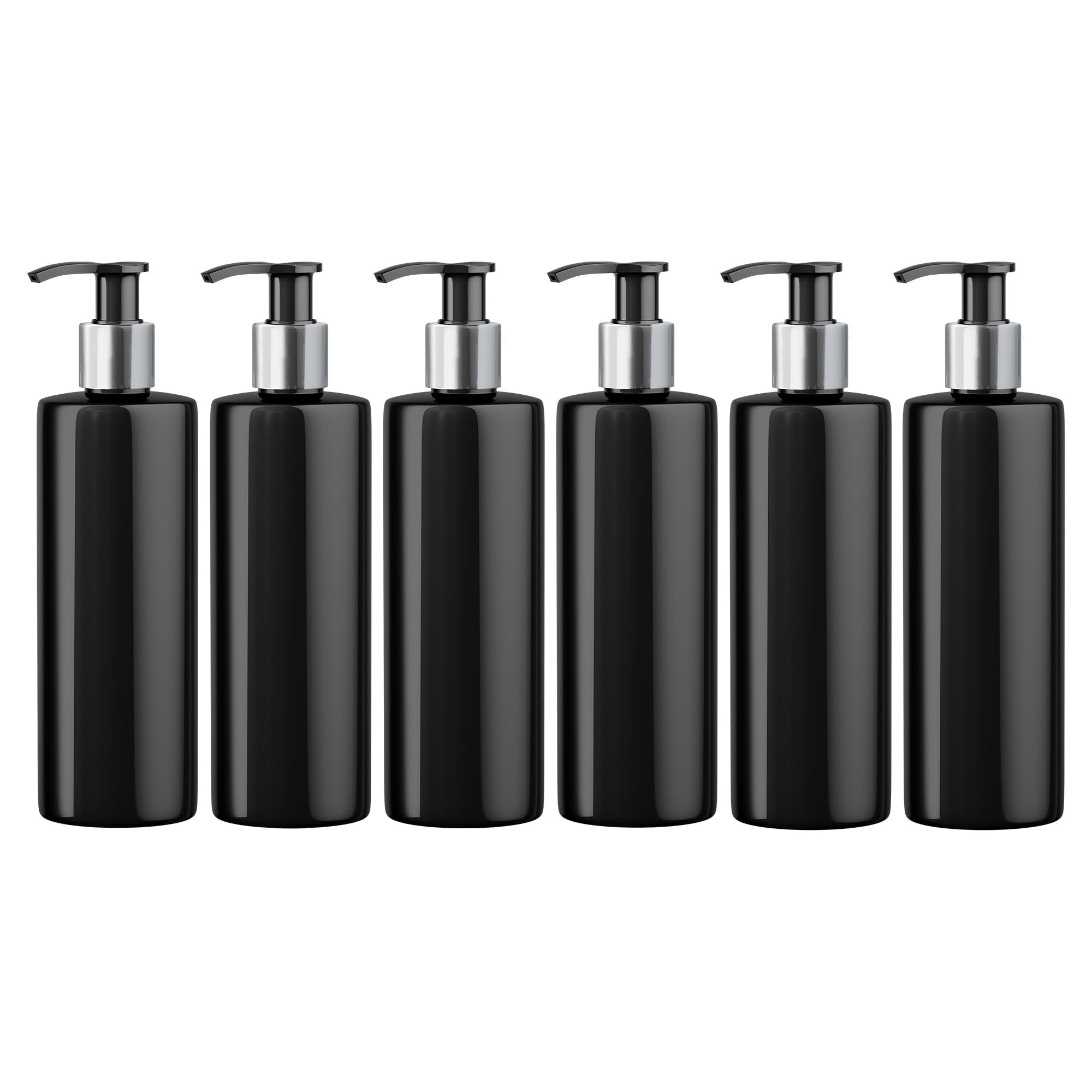 500ml Dispenser Pump Black PET Plastic Bottle - Black/White Lotion Pump Mrs Hinch Customisable DIY Refillable Bathroom Hand Lotion Soap (10)