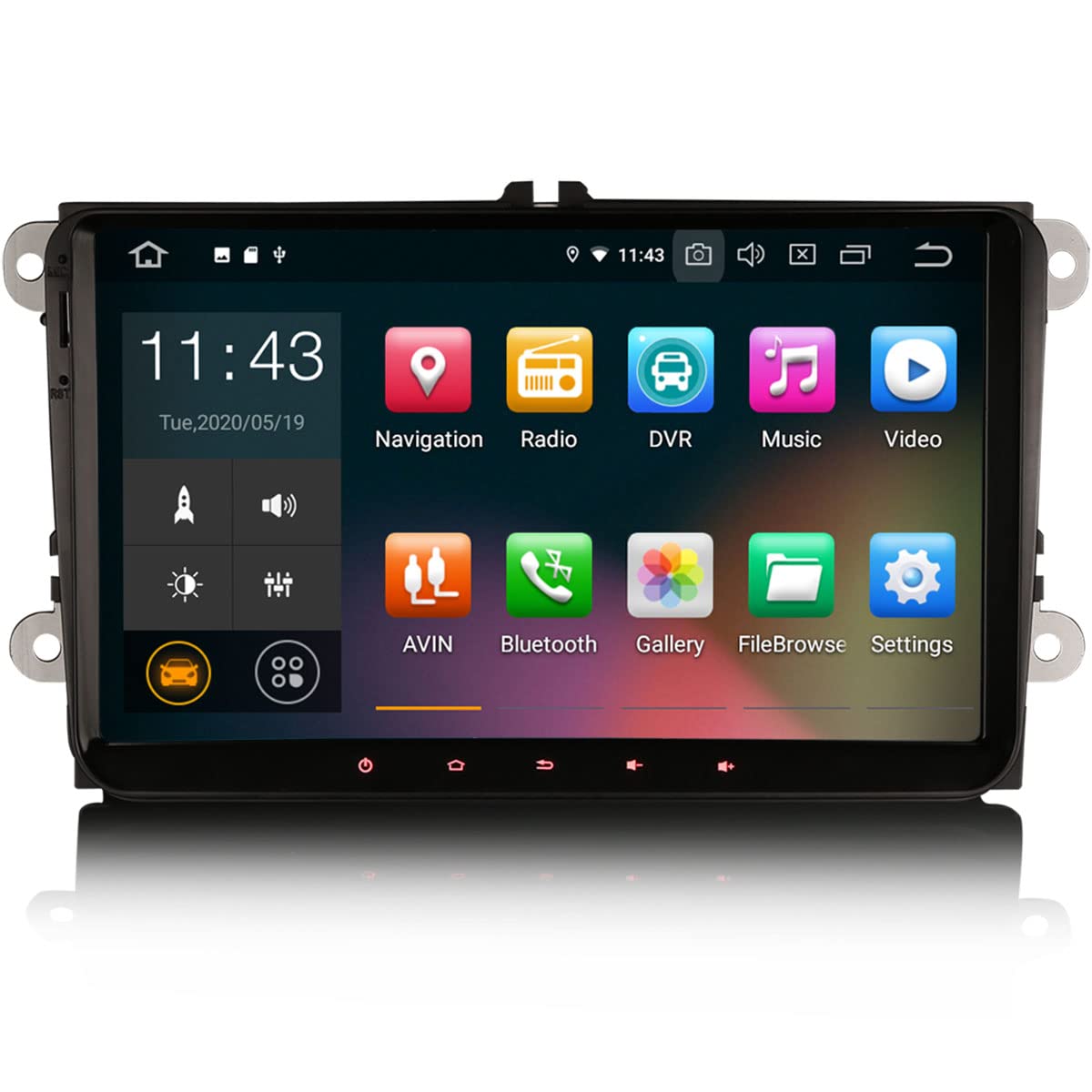 Erisin 9" Android 10 Car Stereo Bluetooth GPS Sat Nav DAB+ Radio for VW Passat Golf MK 5/6 Touran Skoda Seat Tiguan Jetta Transporter Octavia CarPlay Android Auto DVD 4G WiFi Mirror Link A2DP RDS