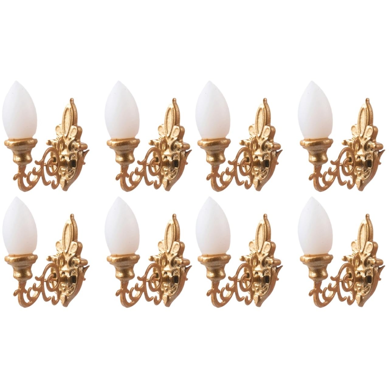 Vaguelly 8Pcs Mini Wall Lamps Set Miniature Luminous Wall Lamp Models for Doll House Lighting Kit Diy Sand Table Decor Small Led Lights for Miniature Room Decoration