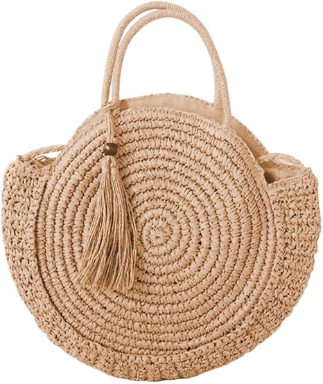 big round straw bag