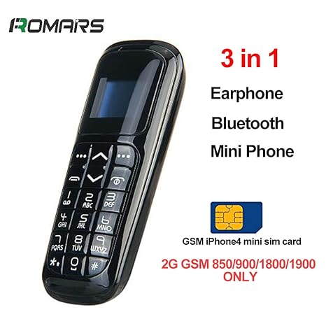 LONG CZ V2 3 in 1 Micro-Mini-Telefon Kleinste Bluetooth Telefon 3 in 1 entsperrt Micro SIM Telefon + Bluetooth Dialer + Kopfh