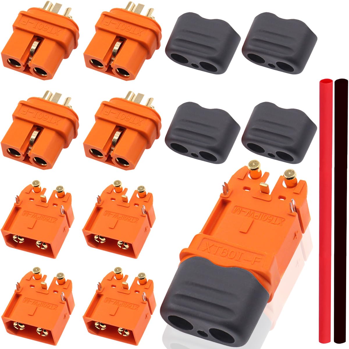 HAAMNING7 10 pcs XT60I Connector XT60I-PW Male Plug Adapter XT60I Plug Female with Sheath Housing Connector for RC Lipo Battery Charger FPV Drone
