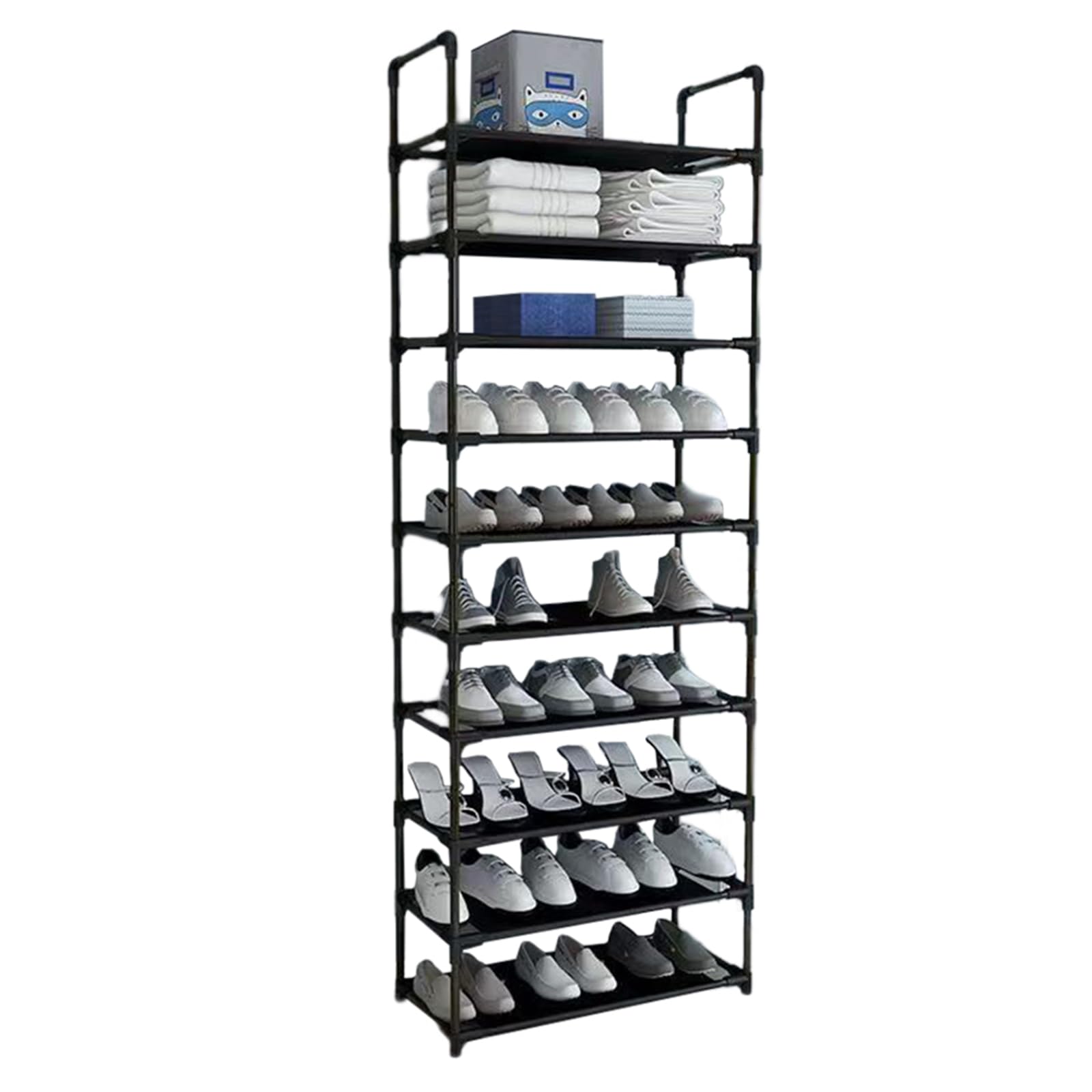 Lidzopas 10-Tier Shoe Rack Storage, Shelf Free Standing Shoe Racks Tall Narrow Shoe Rack for Home Doorway Hallway,68.9 x 23.6 x 11 In (60cm wide)