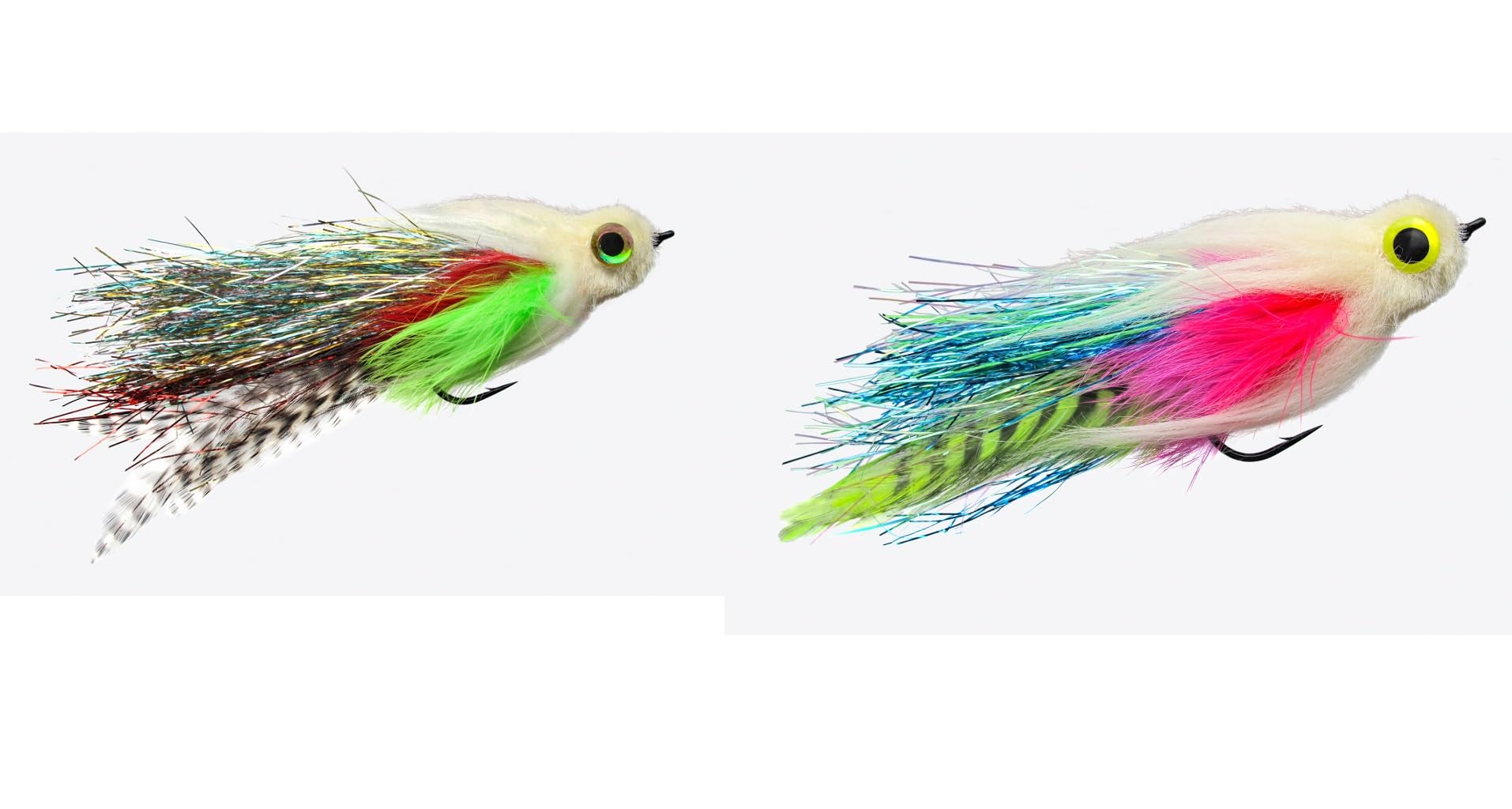 Set #: 2 pieces Jenzi Predatory Fish Streamer with Eye Approx. 17 cm, 6/0 Hooks + Free Petri Heil! Sticker, Fishing Accessories
