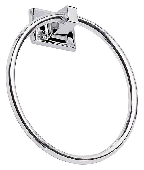 Design House Millbridge Towel Ring, Concealed Screws, Standard Wall Mount, Easy Installation, Polished Chrome, 6 in, 5.91 in L x 6.44 in W x 1.65 in H, Item 533091