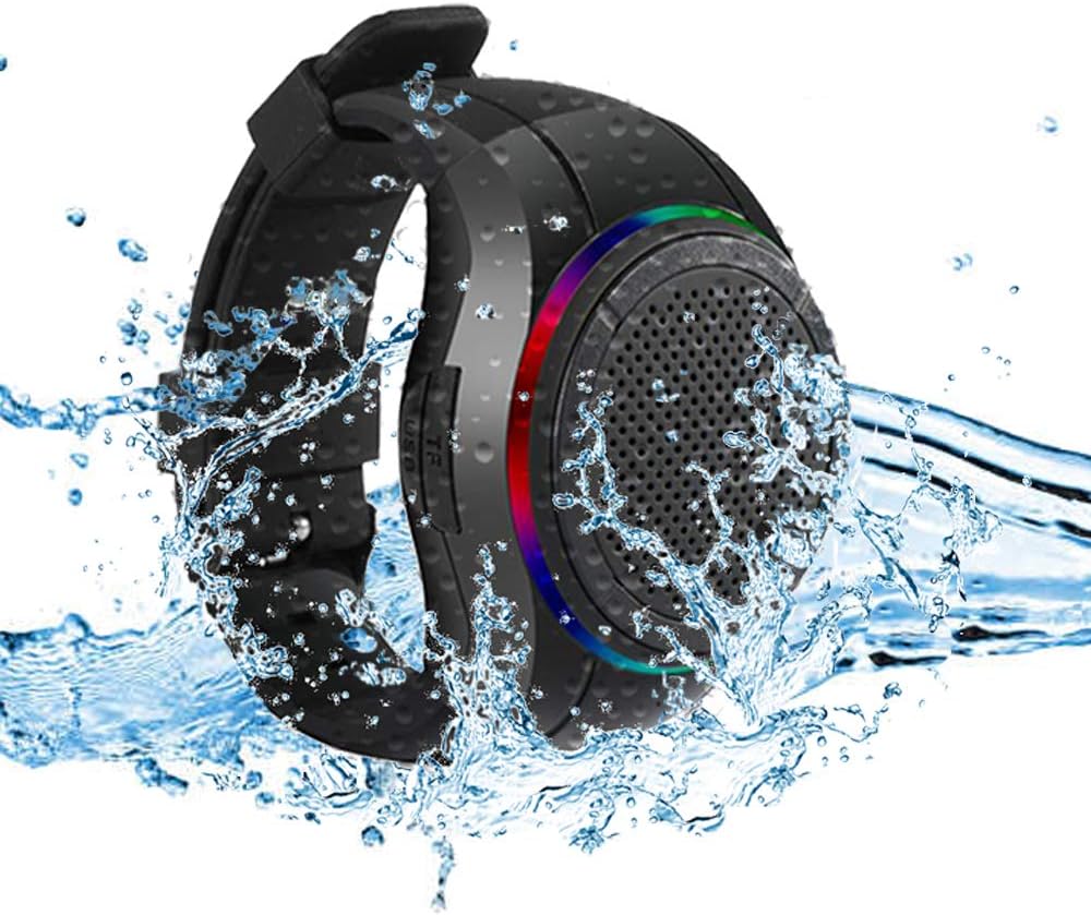 Frewico Bluetooth Speaker Watch, X10, Portable Outdoor Sports Travel Speakers Watches MP3 Player + Flashlight + Microphone + Selfie, for Walking, Running, Cycling, Hiking, Workout, with 1GB TF Card