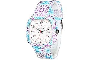 origset Women Watch Square 24 Hour 3-Hand Easy to Read Time for Nurse Medical Students Teachers Doctors Colorful Water Proof