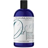 Dr Joe Lab Squalane Oil Pure Plant Derived Refined Cold Pressed Squalene From Olives Vegan Undiluted Bulk Carrier Oil for Face Skin Hair Body Cosmetics Natural Cleanser Moisturizer (16 oz)