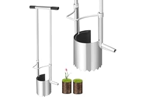 MAHOOMMAKH Bulb Planter Tool Long Handle - Bulb Planters, Grass Plugger Tool for Digging, Weeding, Soil Sampler, Transplanting, Sod Plugger