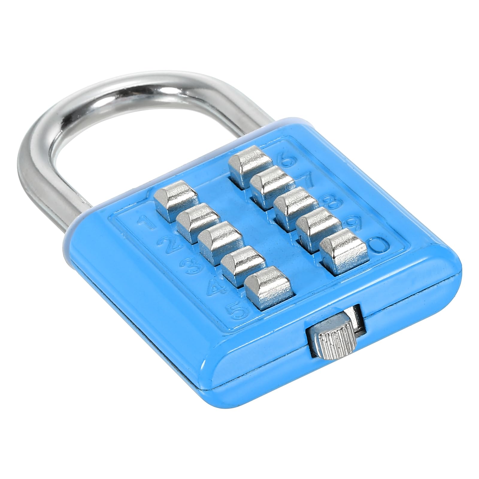 PATIKIL 10 Digit Button Combination Padlock, 5 Position Locking Mechanism Push Button Security Digital Lock for Gym Sports Locker Cabinet Toolbox, Blue