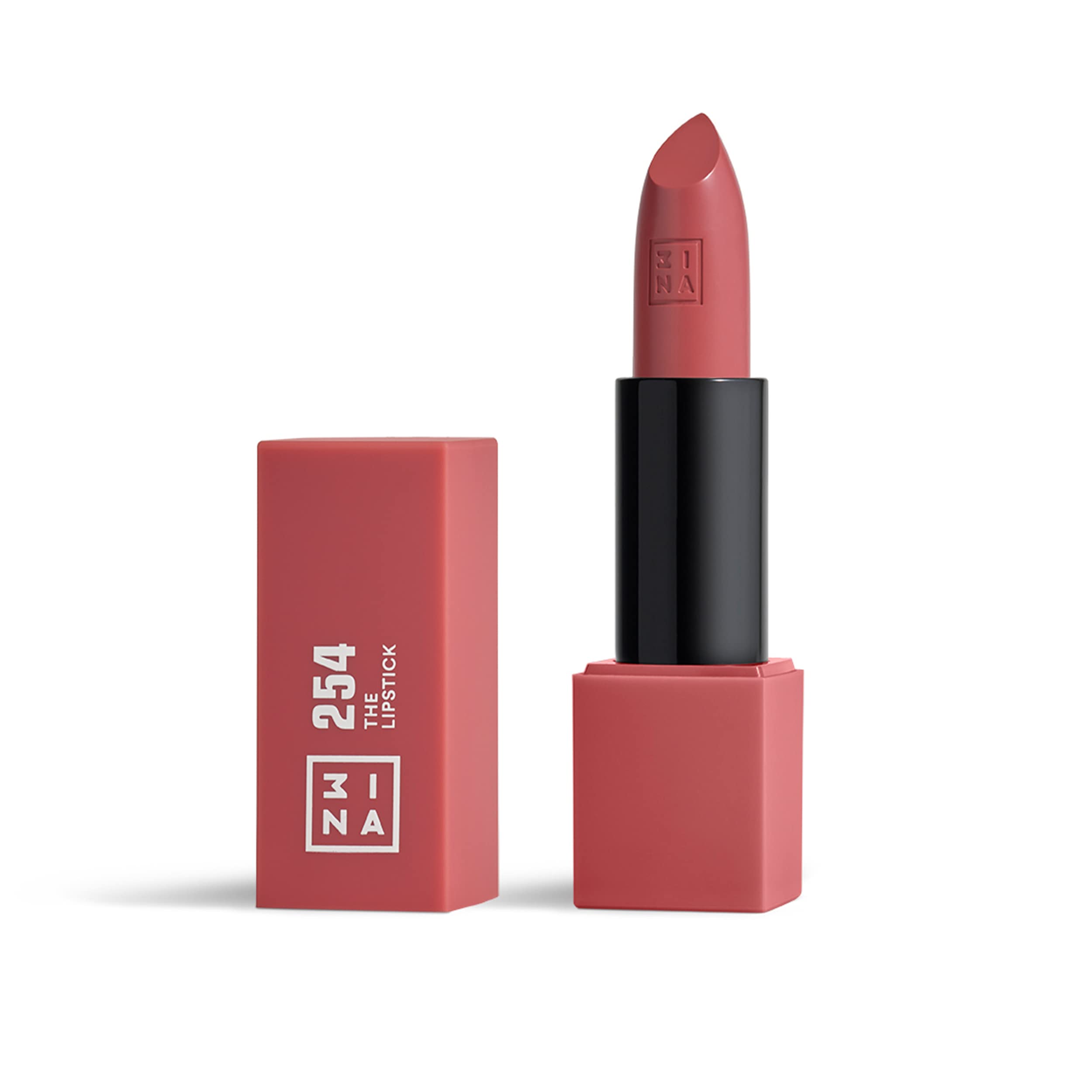 3INA MAKEUP - The Lipstick 254- Dark Pink Nude Lipstick with Vitamin E & Shea Butter - Long Lasting Matte Creamy Lip Colour