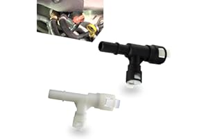 dawfall Pack-2 Car T-connector Three-way Cooling Water Pipe Joint, Replacement Parts 15055343 15055342, Heater Inlet Hose Fitting, Compatible with Select Cadillac Chevrolet GMC (Black & White)