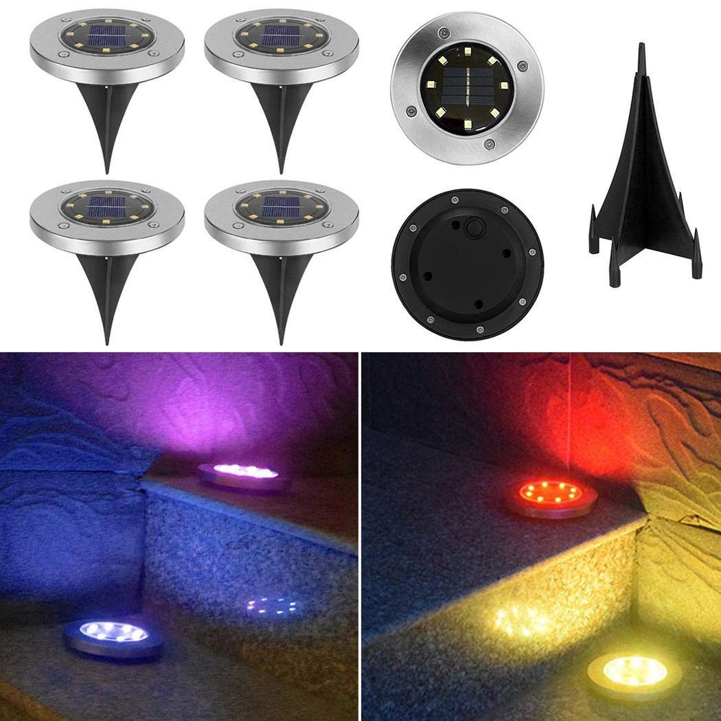 Yirind 8 LEDs Outdoor Solar Lawn Light Waterproof Color Changing Garden Decorative Light
