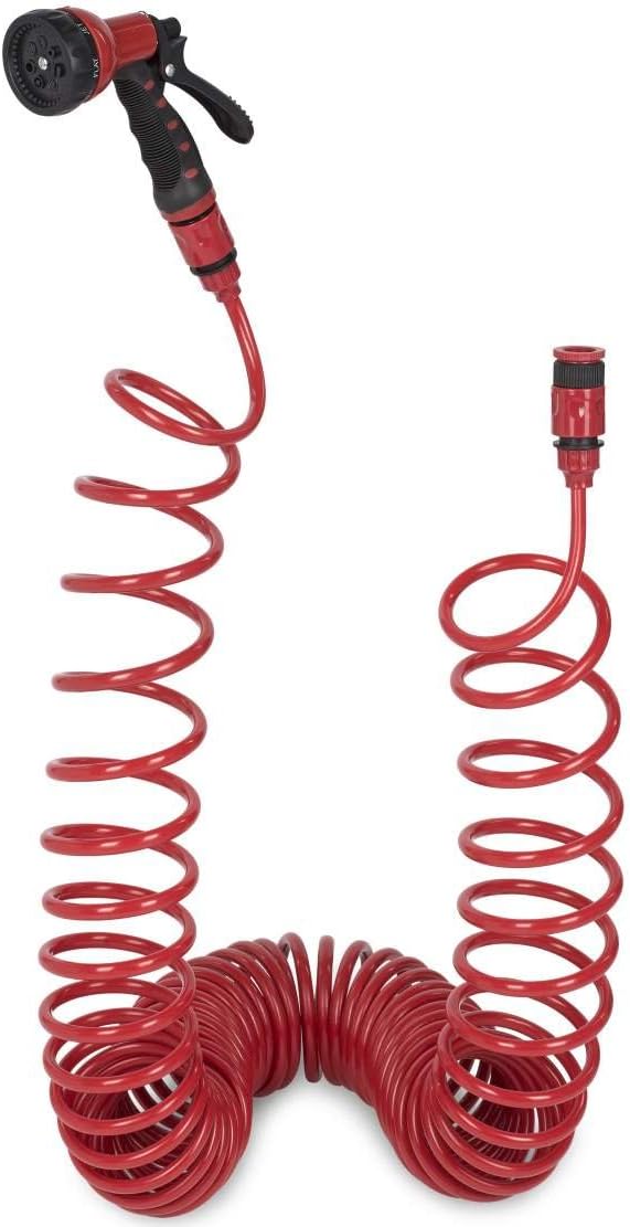 KREATOR KRTGR6703 Garden 15 Meters + Hand Shower Gun Spiral Hose, Red, 15 metros - Image 3